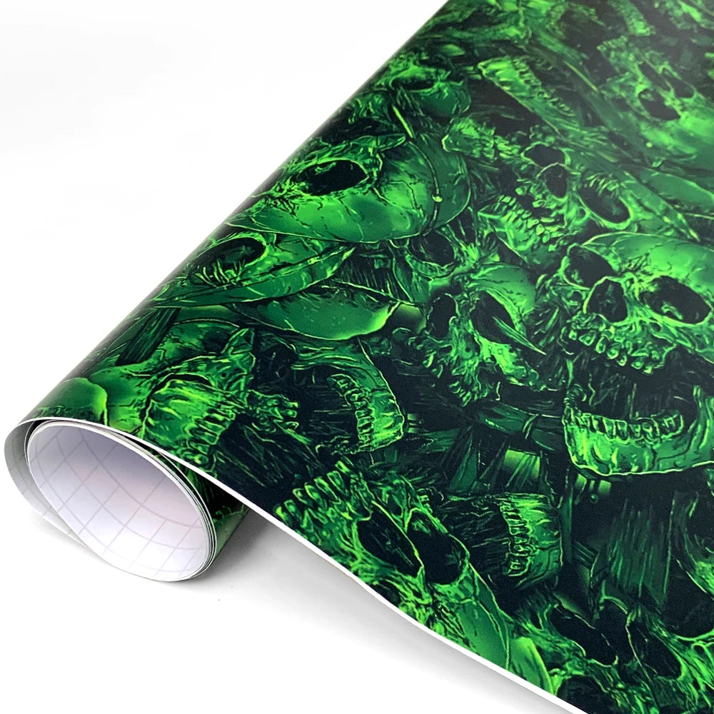 Skull Camo Car Wrap Vinyl — Motorcycle & Auto Body Sticker Film