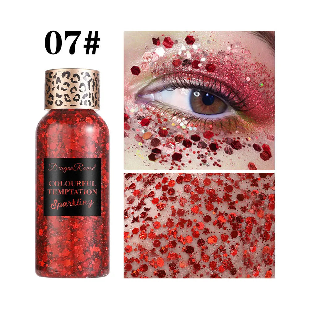 Eye Glitter Nail Hair Body Face Gel Art Waterproof High Gloss Glitter Body Multifunctional Makeup Decoration Party Festival