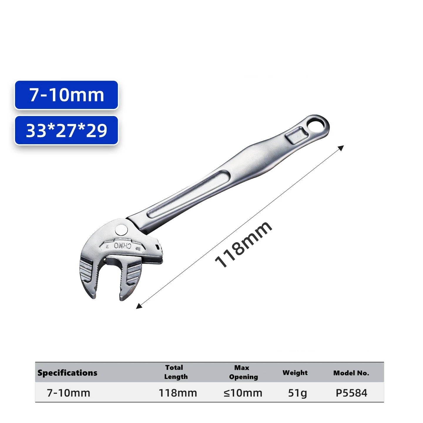 Self-Locking Spring Ratchet Wrench Heavy-Duty Industrial Crab Claw Wrench Adjustable Wide Jaw for Automotive Pipe Manufacturing