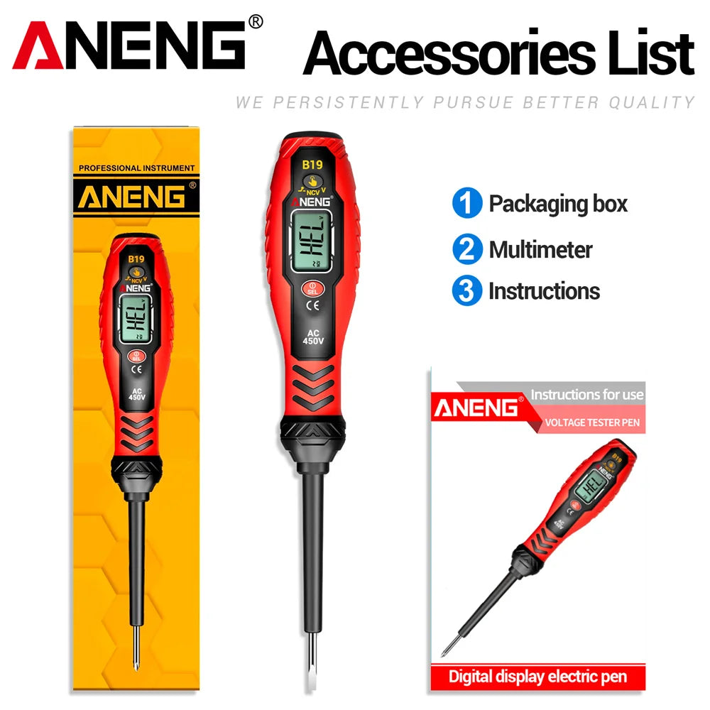 ANENG Clamp Meter Multimeter 4000 Counts Digital ST181+B19 AC Current Voltage Tester Ammeter Hz/Capacitance/NCV/Ohm Tester Tools