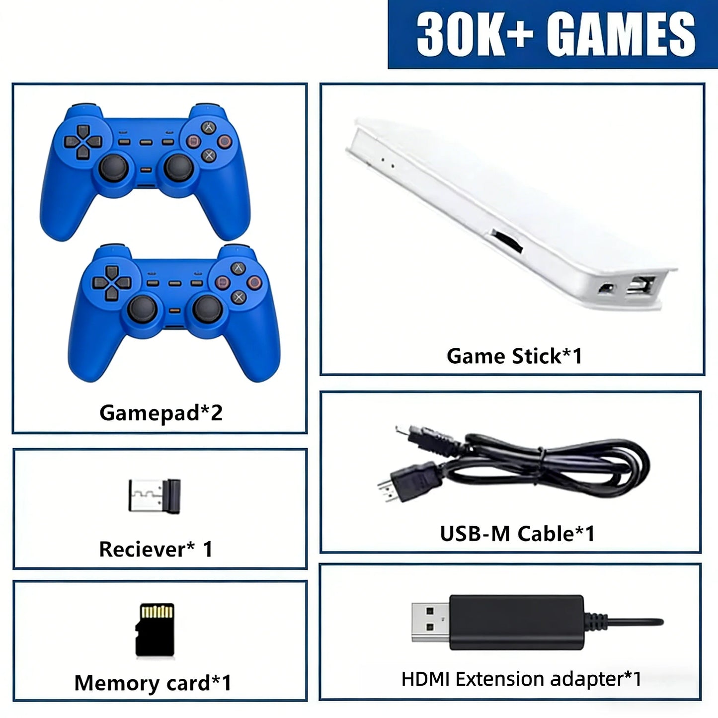 Wireless Gamepads M15 Game Stick Mini TV Handheld Game Console Video Game 256G 20000Plus Retro Game HD Output Two Player for PS1