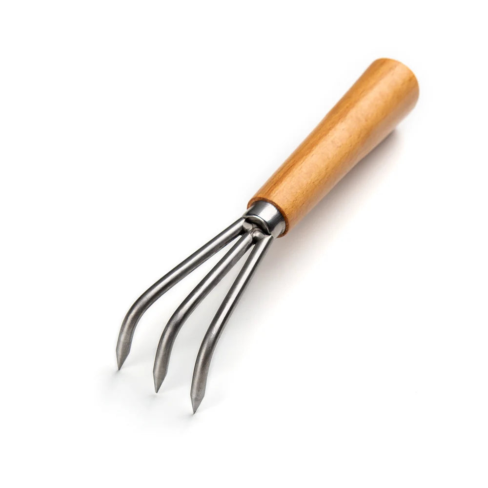 Bonsai Root Hook Tool - 23cm Alloy Steel with Wooden Handle