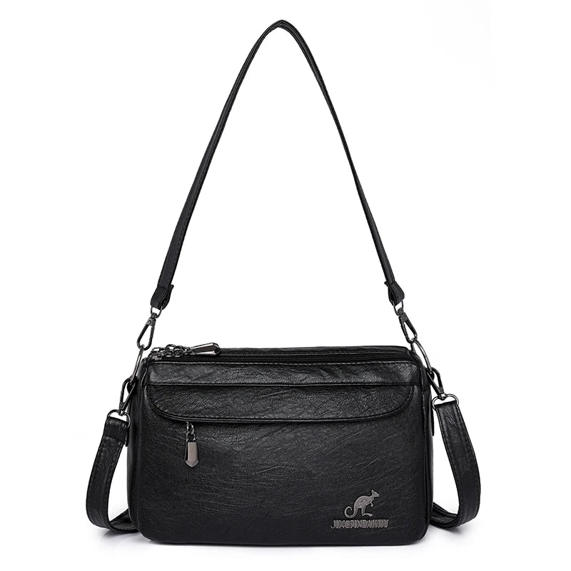 Women's Vintage Faux Leather Crossbody Bag - Zip Shoulder Purse - photo 12