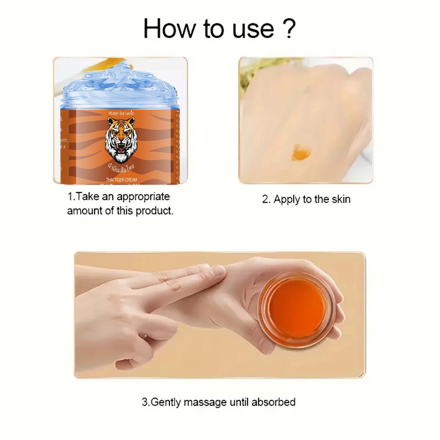 Thai Tiger Pattern Firming Body Cream Contains Hyaluronic Acid and Glycerin, Suitable for All Light Skin Tones, Provides Deep Hydration, Anti-Sagging, and Is Suitable for Adults