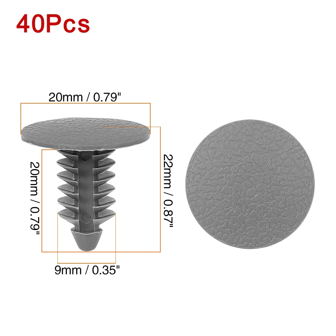 X Autohaux Vehicle Universal 10-100Pcs Gray Beige Plastic Door Bumper Push Rivets Clip 9mm Retainer Clips Fasteners For Auto Car