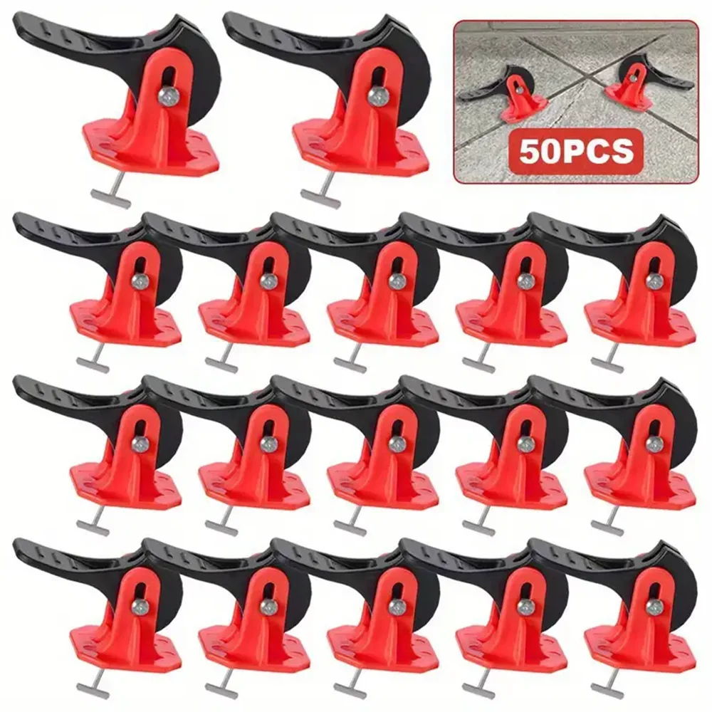 Tile Leveling System Kit, 50 Pieces, Yellow or Red
