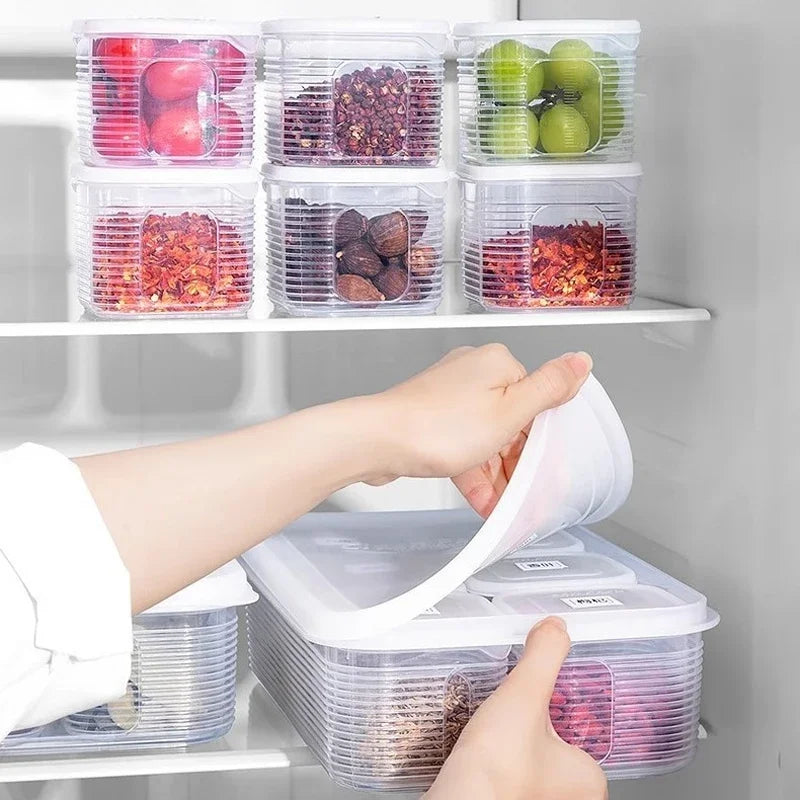 6-Grid Fridge Storage Box with Lid - Veggie & Seasoning Keeper - photo 6