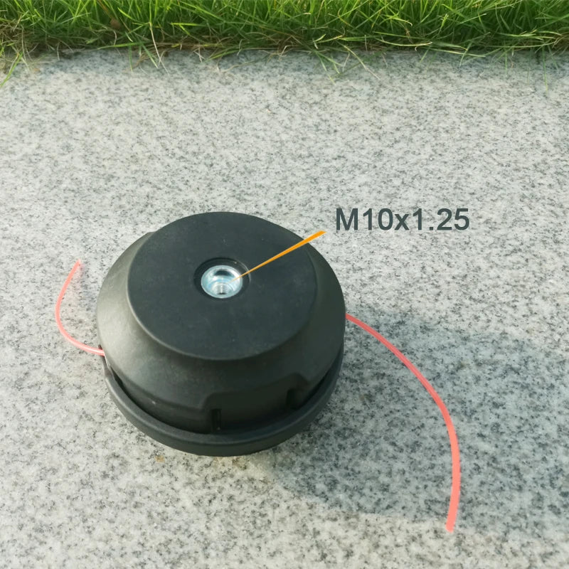 1Pc New Bearing Grass Trimmer Head, Mounting Hole M10X1.25Mm, Includes 1 High-Quality Spring and 2 Aluminum Cable Clips, More Durable Bearing Design, No Need to Open the Cover to Thread the Line, Easy to Release the Line with