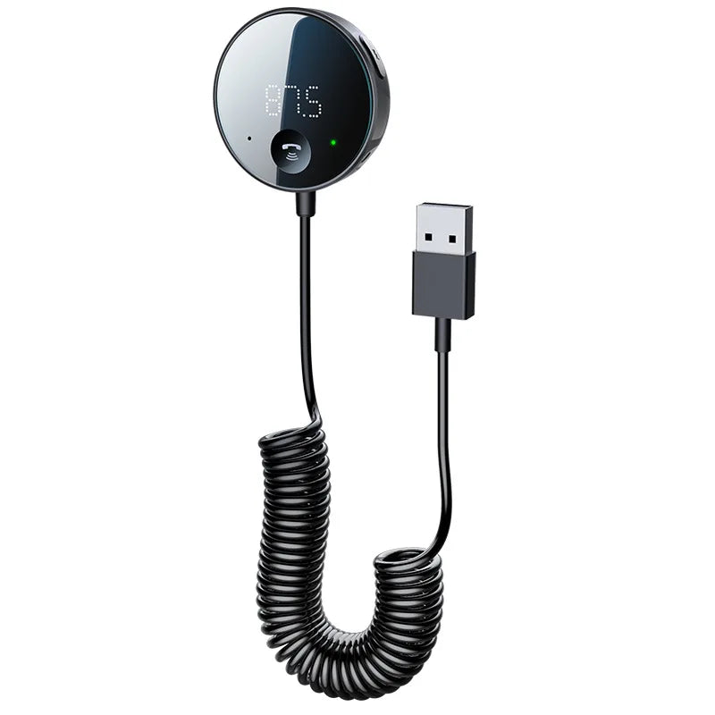 Anchtek Bluetooth 5.0 Car Audio Transmitter Handsfree Wireless FM Transmitter LED Display Auto AUX Audio Receiver MP3 Player Kit