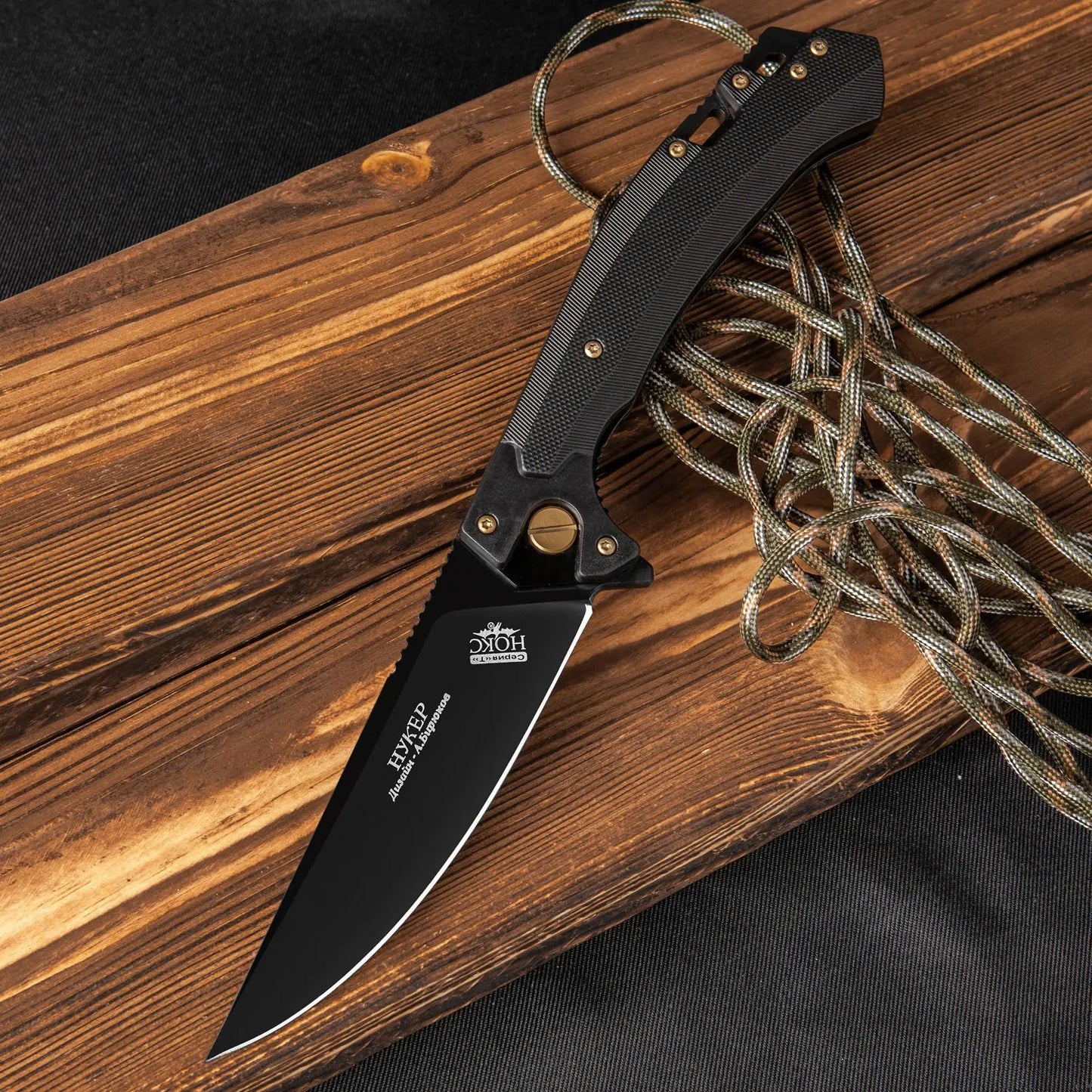 Stainless Steel 440C Folding Knife with Black Nylon Fiber Handle Portable Household Fruit EDC Carry-on Tool Knife Men's Gift