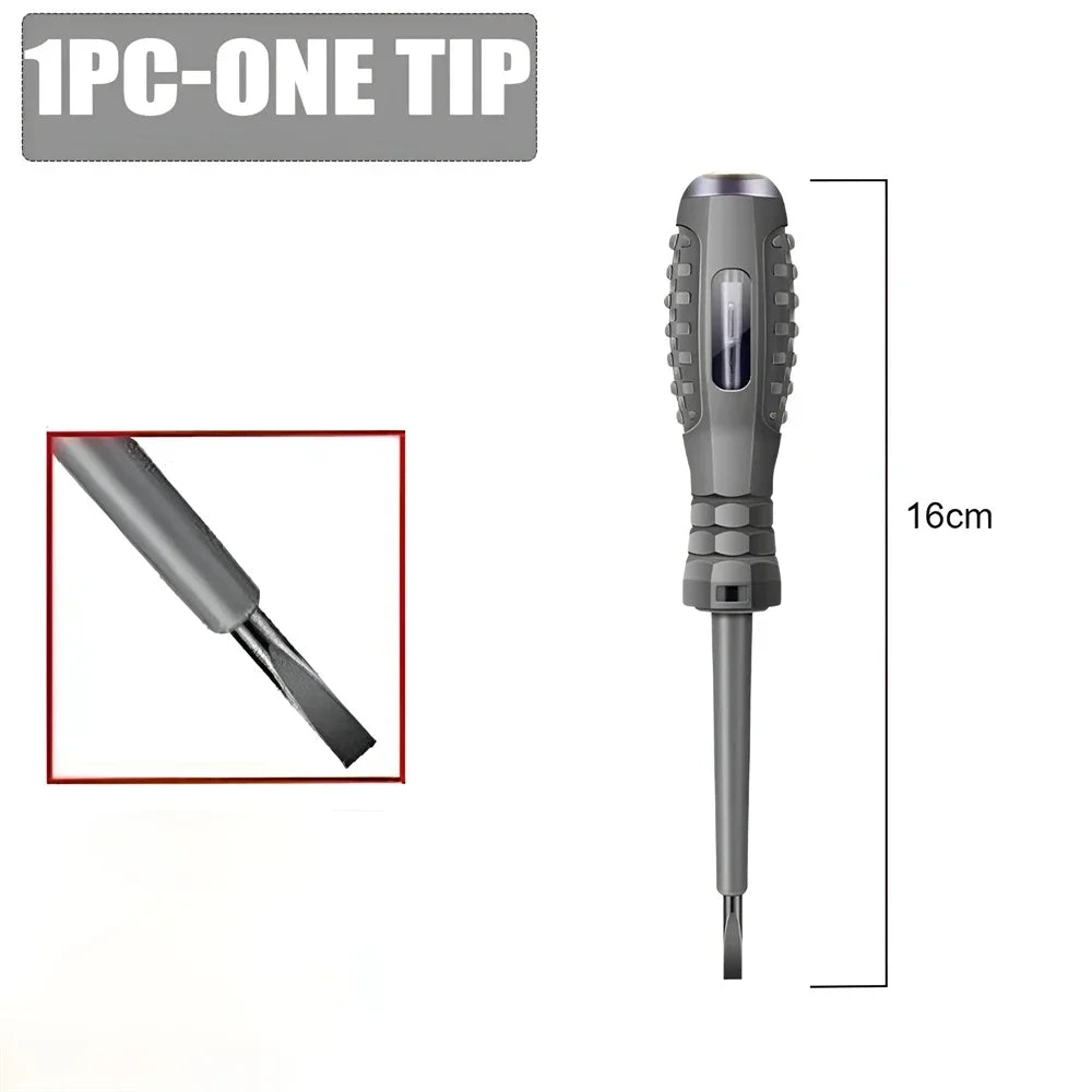 2pcs Word/Cross electrician screwdriver 12-220V Voltage Tester Pen AC/DC Induction Insulated Electricians Screwdriver Hand Tools