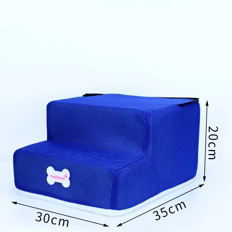 Hot Dog House-Style 3-Step Pet Stairs - Anti-Slip
