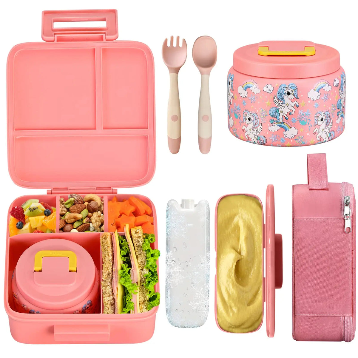 Kids Bento Lunch Kit - Food Jar, Lunch Bag, Ice Pack & Cutlery - photo 10