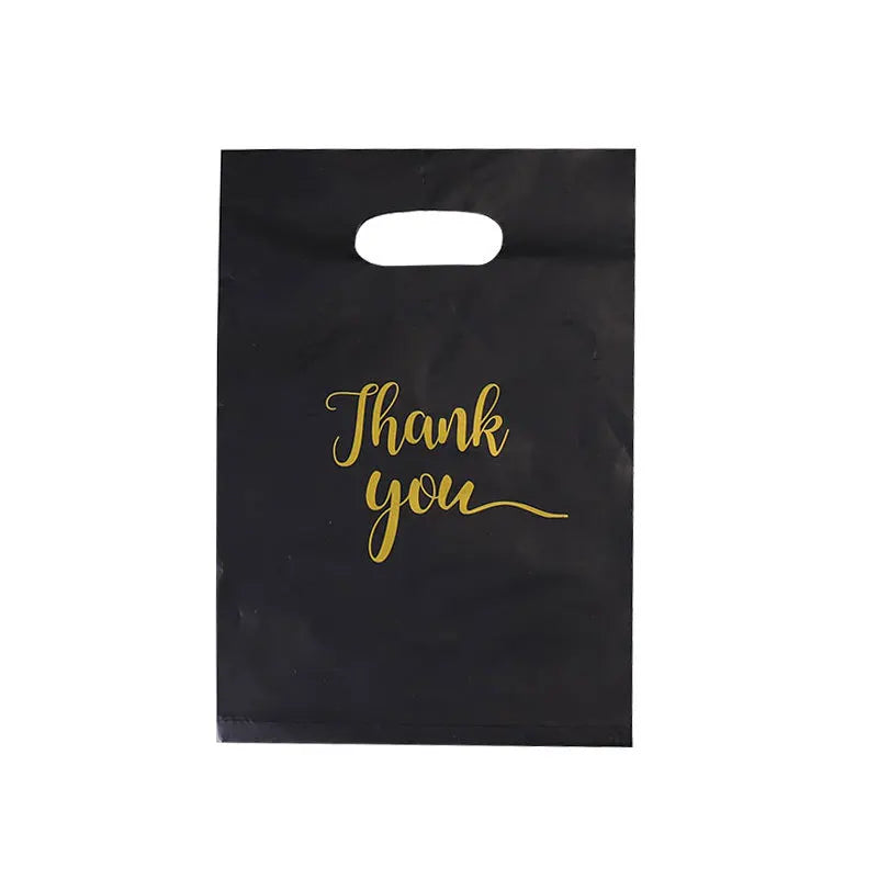 30/20/10pcs Gift Packaging Bags 6 Size Gratitude Handbags Thank you Plastic Shopping Tote Bags Wedding Birthday Bag Flat Pockets