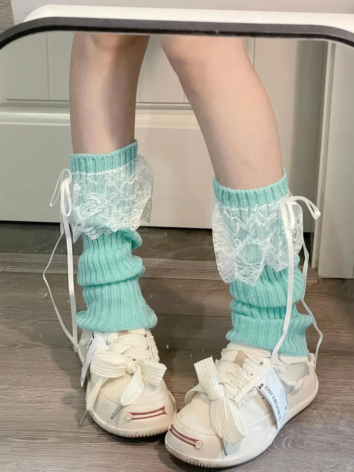 Women's Knit Leg Warmers with Bow - Stretch Ankle Boot Cuffs - photo 11