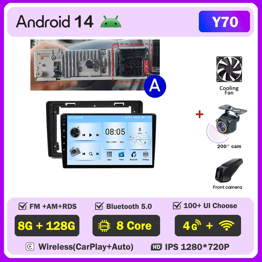 Car Stereo with Apple CarPlay & Android Auto, Compatible with Renault Trafic 2, Opel Vivaro A & Nissan Primastar