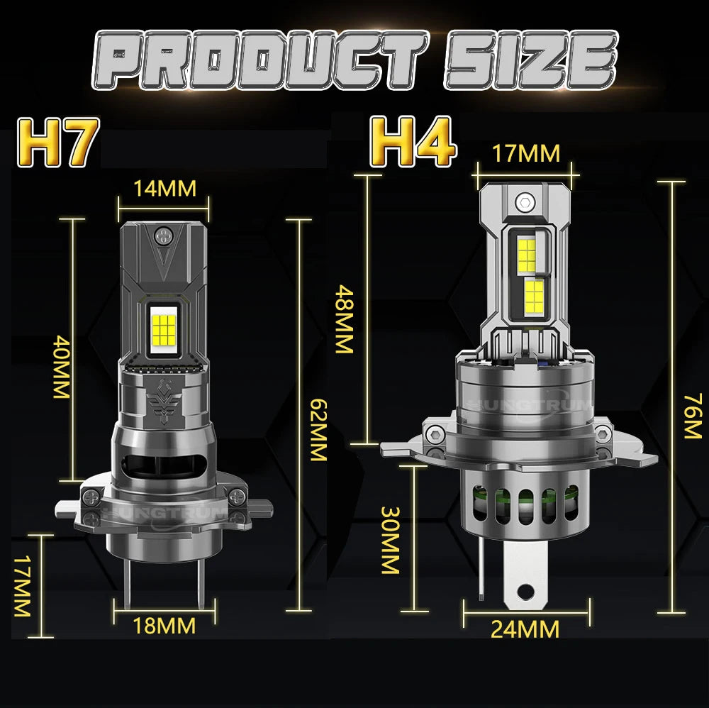 H7 H4 LED Headlight Bulbs - Super Bright CANBUS Car Lights