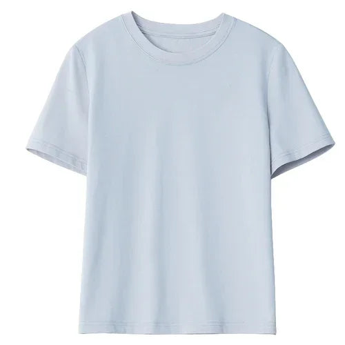 CHIC VEN Women's Basic O-Neck T-Shirt — Solid Short-Sleeve Pullover Tee