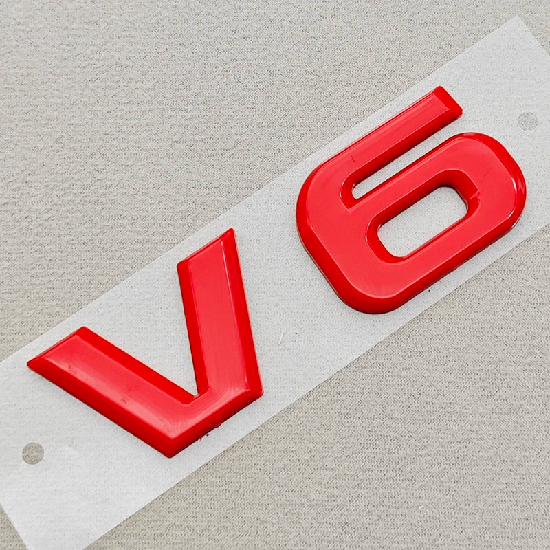 3D ABS Red Chrome Black V8 V6 Car Rear Trunk Sticker Emblem Badge Decals For TOYOTA Auto Accessories