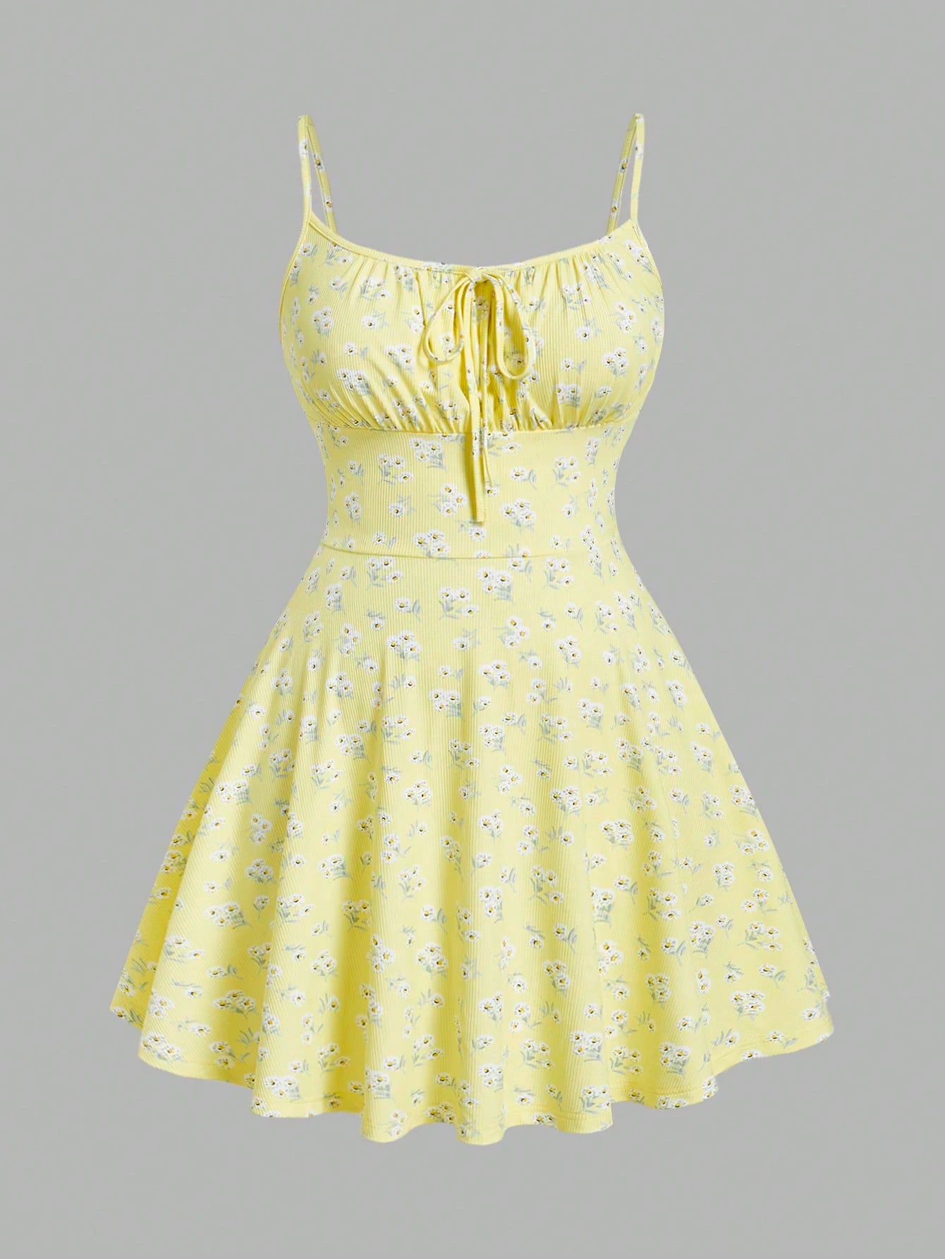 Women's Floral Print Spaghetti Strap Camisole Mini Dress – Slim A-Line Summer Dress | XS–L