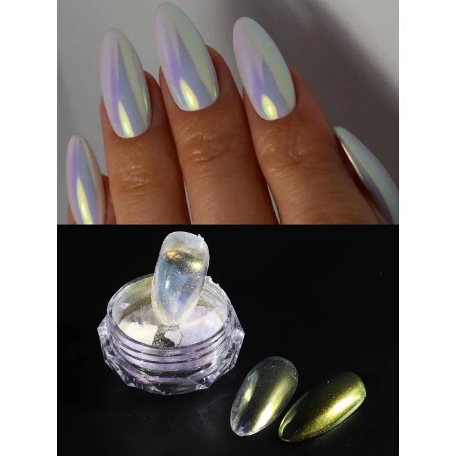 1 G 1 PCS Nail Powder Nail Pigment Holographic Mirrorlridescent Mermaid Rubbing Dust Glitter Gel Polish Manicure Decoration