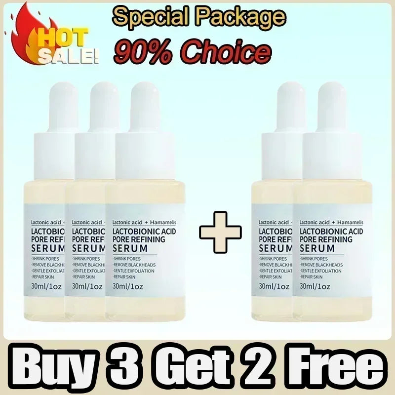 Lactobionic Acid Pore Shrink Serum Hyaluronic Face Moisturizing Nourish Smooth Pores Repair Essence Firm Korean Cosmetics