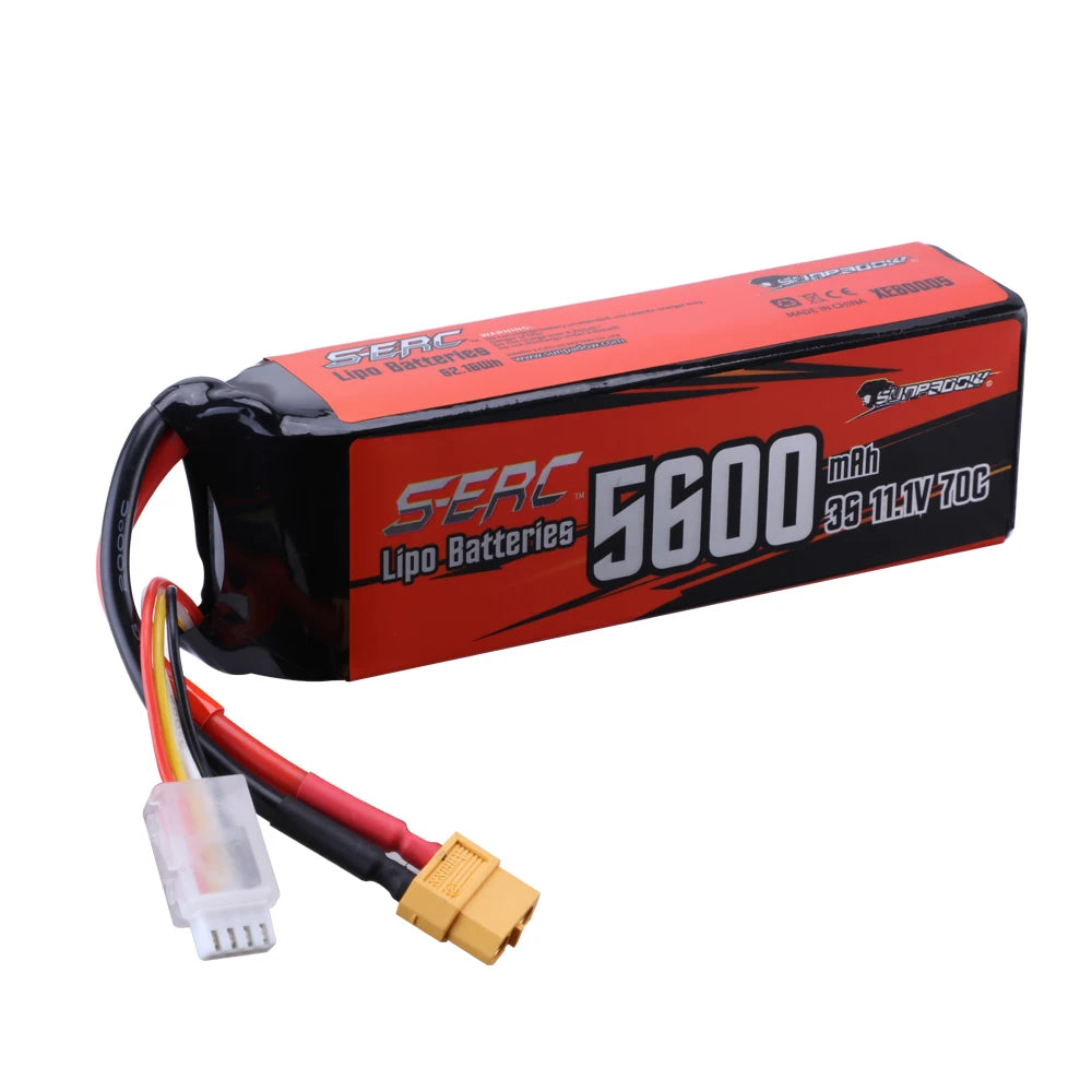 Sunpadow 3S 11.1V Lipo Battery for 5600mAh 7100Ah 70C with XT60 Connector For RC Vehicles Car Truck Tank Truggy Buggy Hobby
