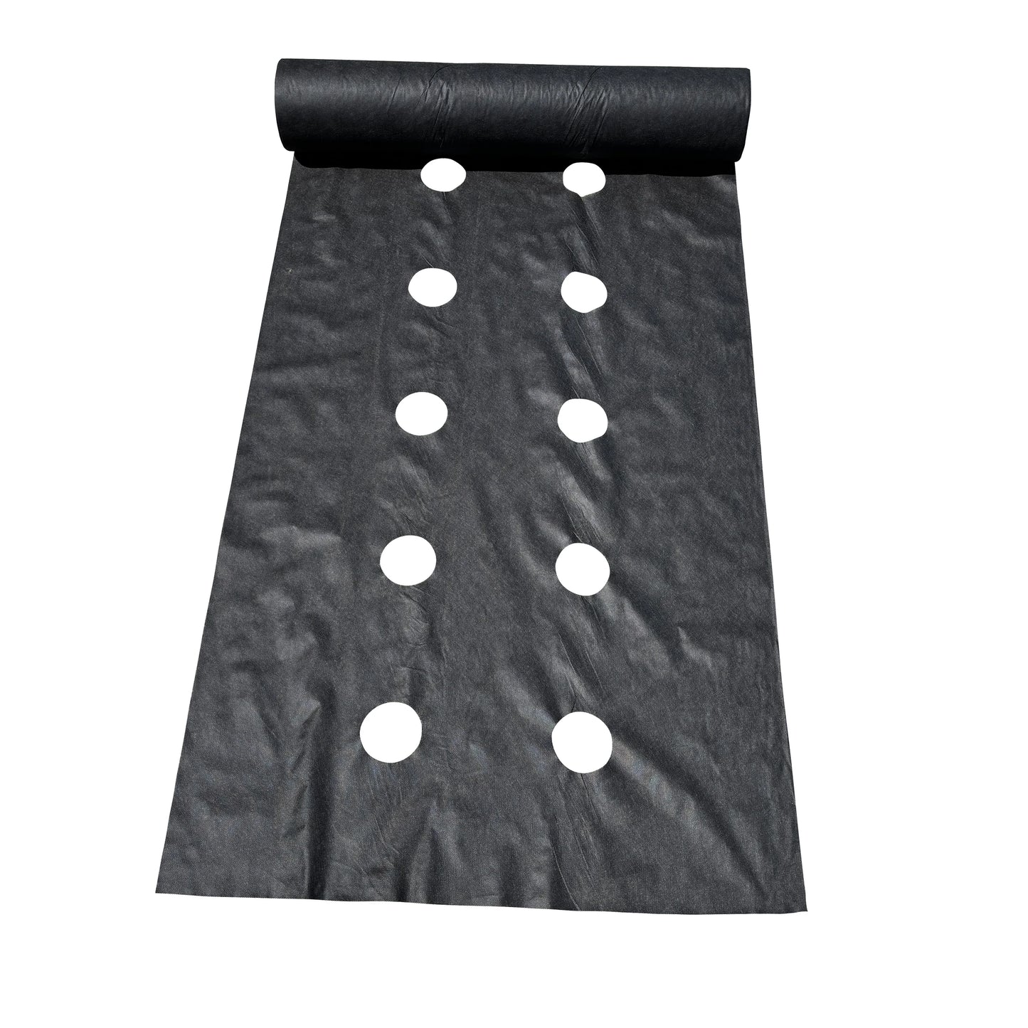 Durable perforated weed barrier fabric - a non-woven fabric used for vegetable cultivation in farms and gardens to prevent weeds