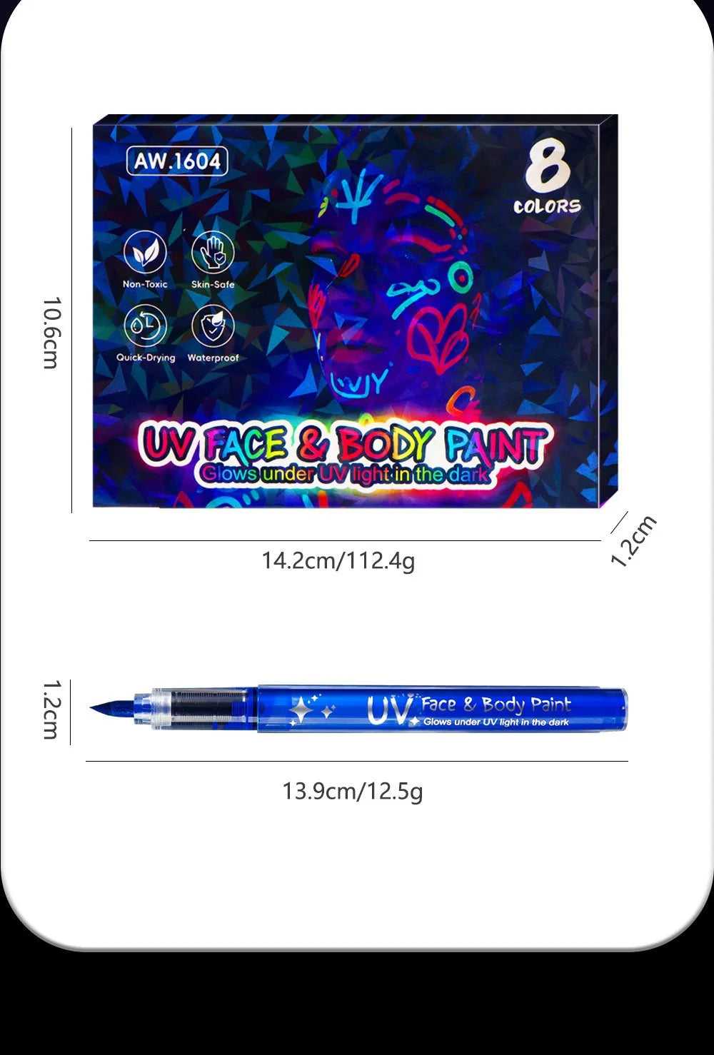8 Colors/set Neon UV Fluorescent Acrylic Paint Pens, Paint Markers, Glow in The Dark Bright DIY Luminous Marker Pen Art Supplies
