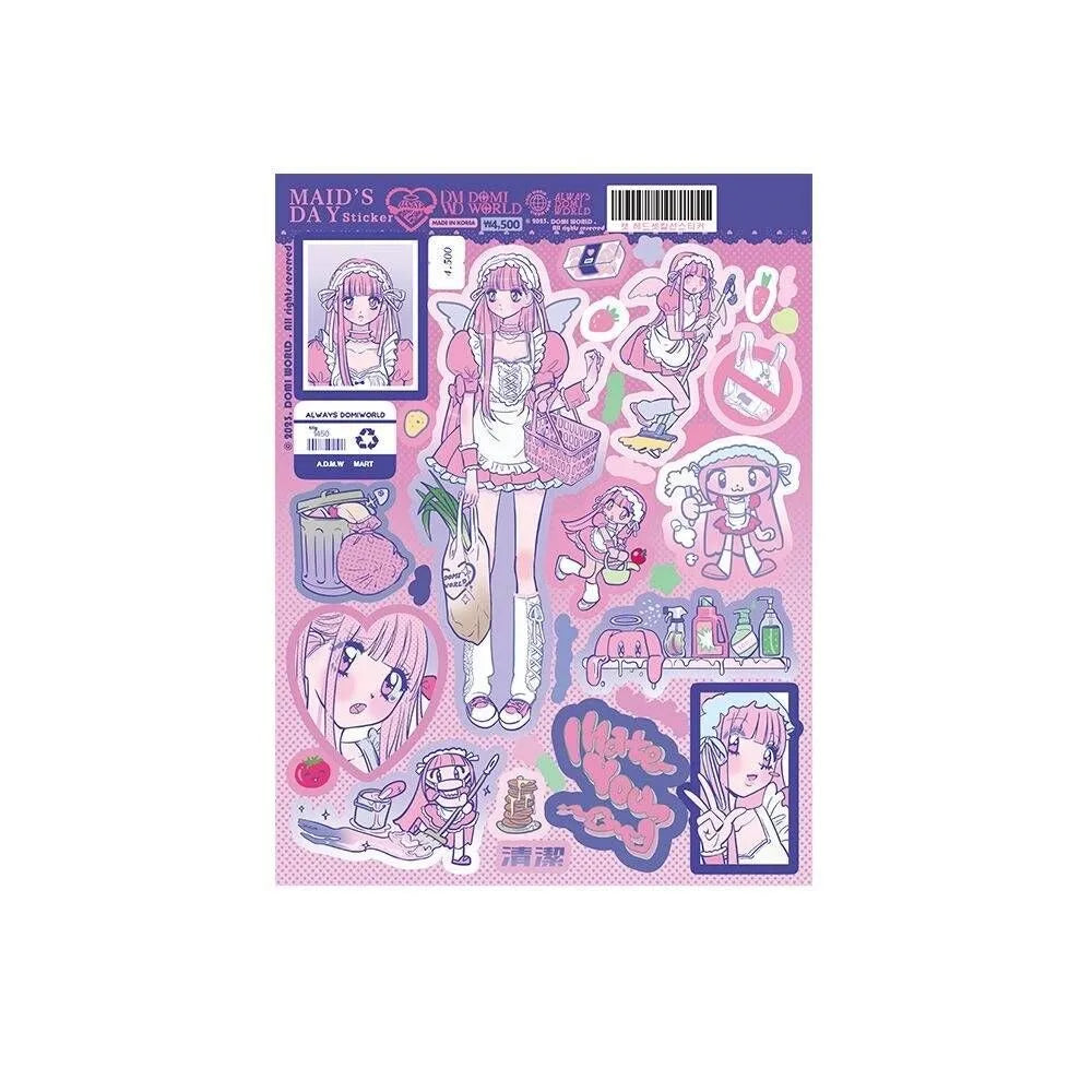 1/7 Pcs New Domi Character Stickers Korean Alternatives for Instagram Hot Girl Stickers DIY Phone Case Journal Materials
