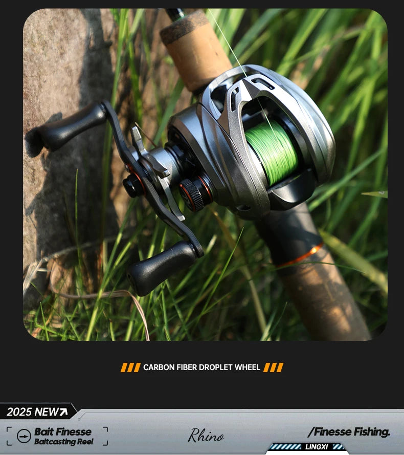 ANATONO Silver Rhino 130g Ultralight Baitcasting Reel BFS Fishing Reel 7.0:1 Gear Ratio Saltwater 8+1BB 6KG Power Baitcaster