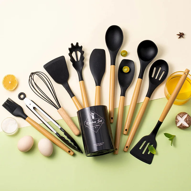 Silicone Kitchen Utensils - Tongs, Pasta Server, Basting Brush, Whisk - photo 18