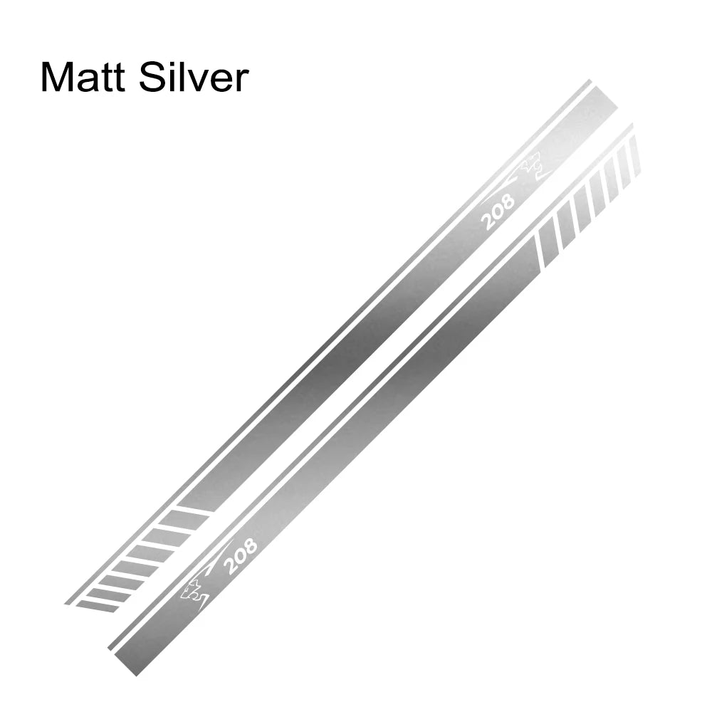 Car Door Side Stripe Decal – Vinyl Film Compatible with Peugeot 206 207 208 307 308 407 408 508 2008 5008 RCZ