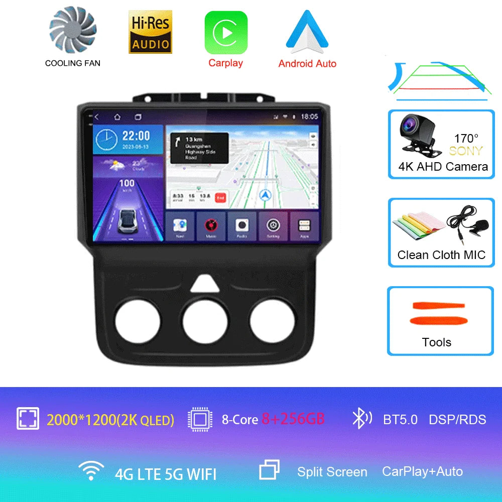 Android Car Radio Head Unit with GPS for Dodge Ram 1500/2500/3500 (2013-2018)