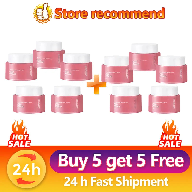 Korean Pink Collagen PDRN Capsule Cream – Niacinamide Face Moisturizer for Even Skin Tone | Lightweight Non-Greasy