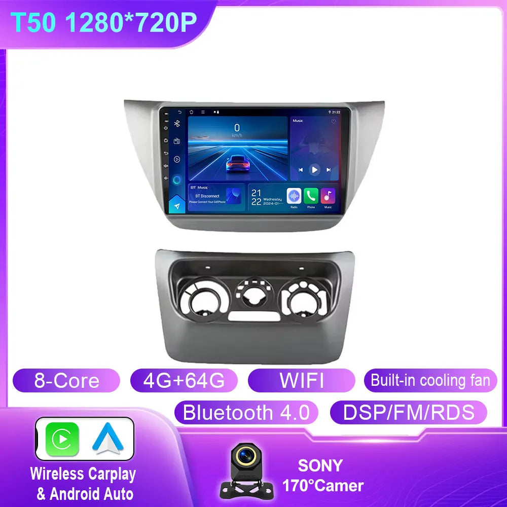 Car Stereo with Apple CarPlay & Android Auto, Compatible with Mitsubishi Lancer 9 CS (2000-2010)
