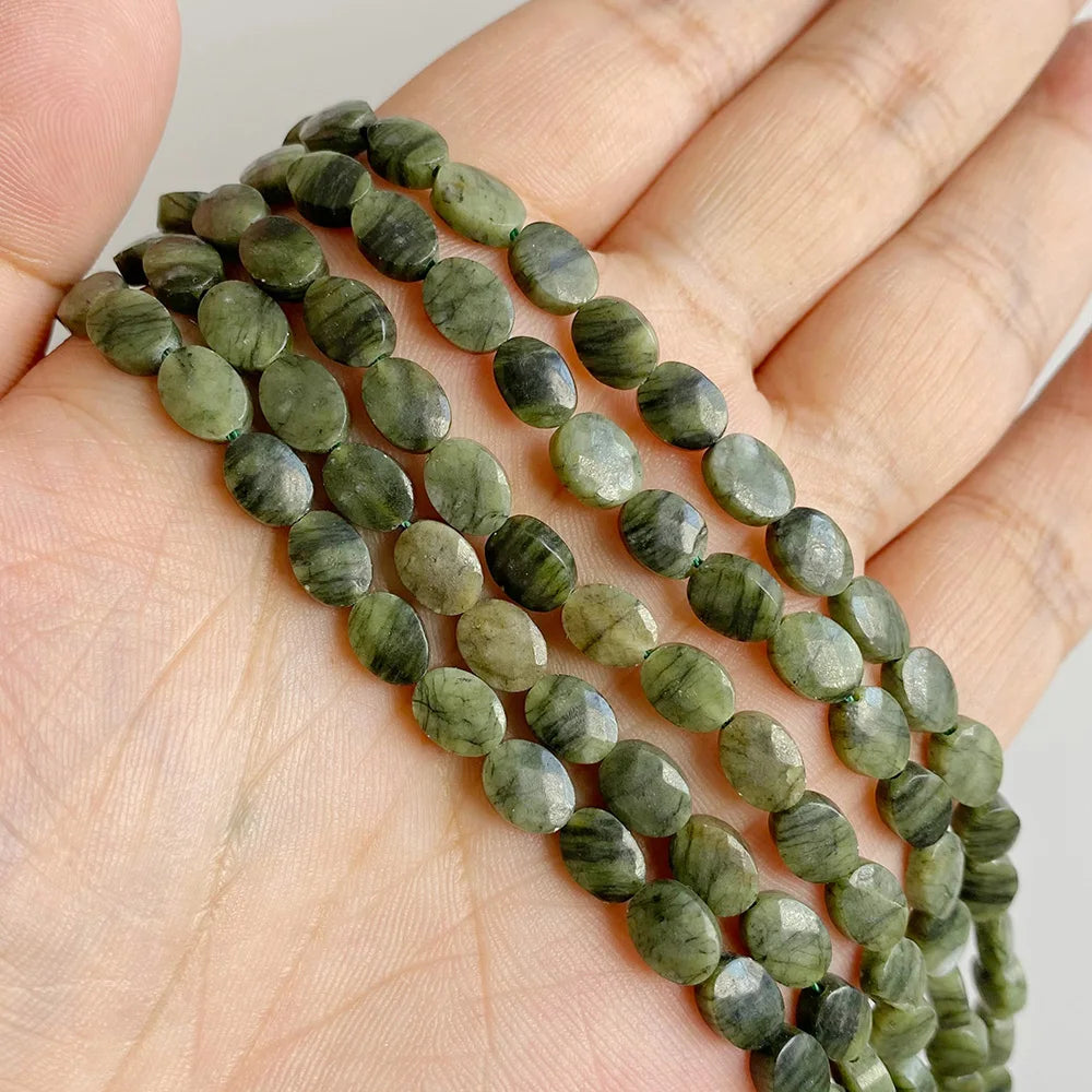 Healing Faceted Gems Beads Oval Shape Natural Crystal Jaspers Stone Loose Beads For Jewelry Making Necklace DIY Bracelet 6x8mm