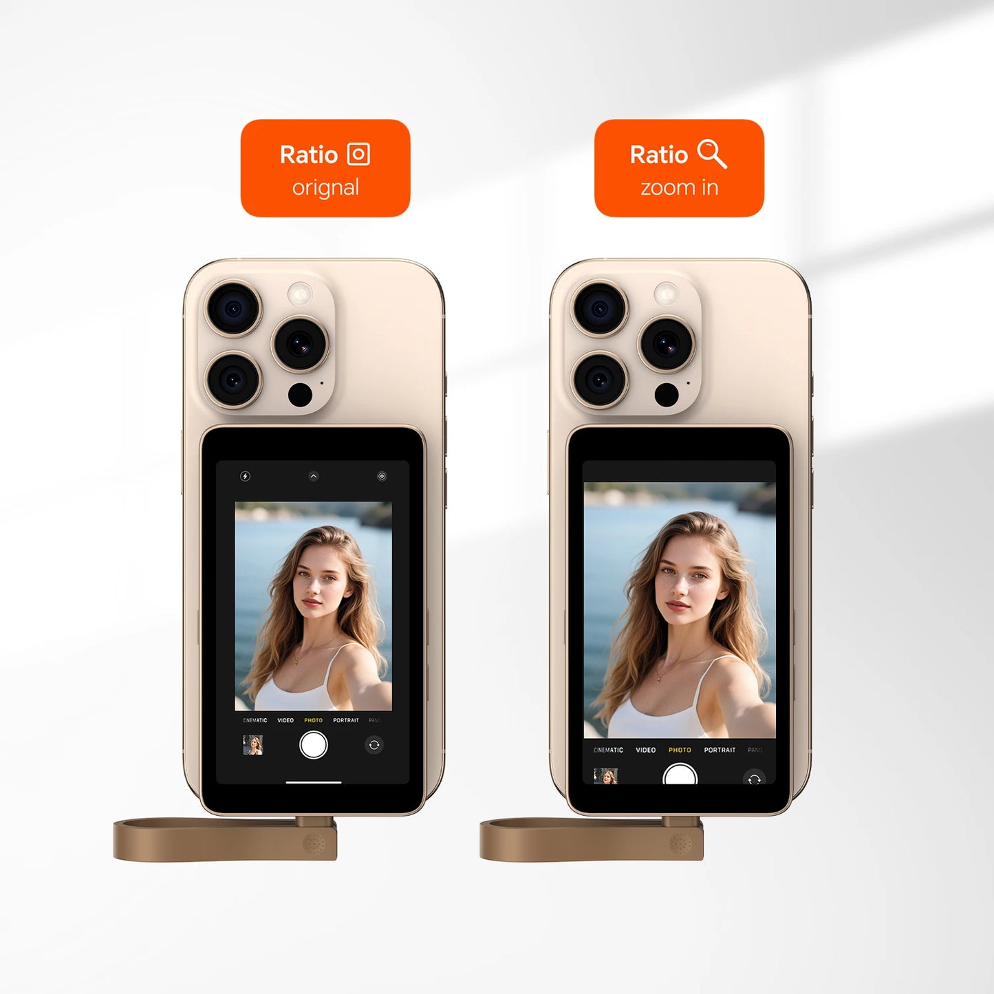 4K Magnetic Vlog Selfie Monitor Screen 3.94" Selfie Screen for Iphone 17 16 Samsung Android Smartphone for Vlog