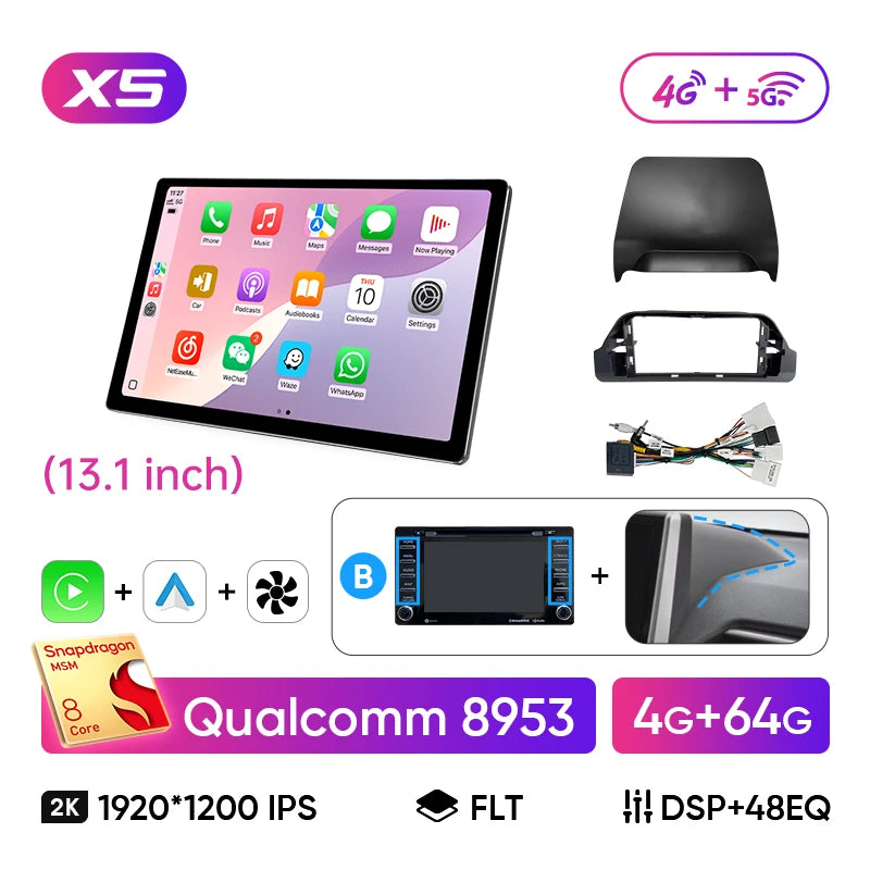 Ainavi 13.1 Car Multimedia For Toyota RAV4 2020 2021 2022 2023 2024 XA50 Android Auto Wireless Carplay 4G Car Radio 2K Screen