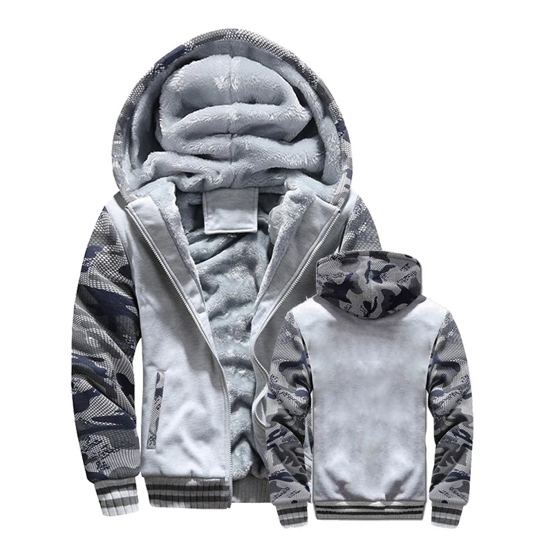 Men's Fleece-Lined Hooded Winter Jacket