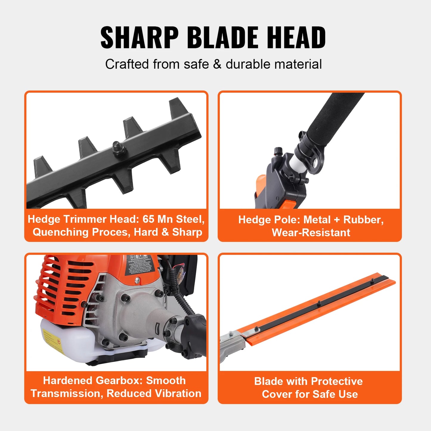 SucceBuy 52cc 6-in-1 Gas Multi-Tool – Hedge Trimmer, Brush Cutter, String Trimmer, Edger & Pole Chainsaw