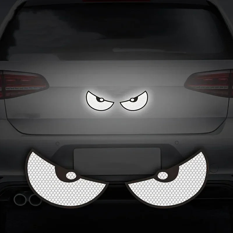 Auto Reflective Stickers Car Stickers Safety Warning Tape Devil Eye Stickers Night Driving Safety Decals Car Sticker Accessories