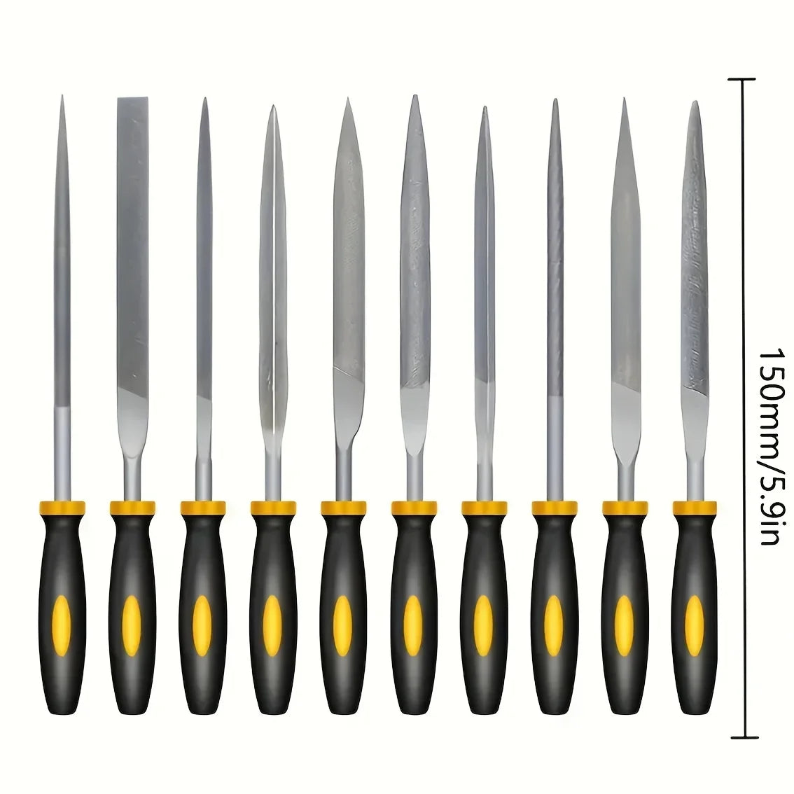 Premium High-Carbon Steel Needle File Set — Precision Files with Ergonomic Handles
