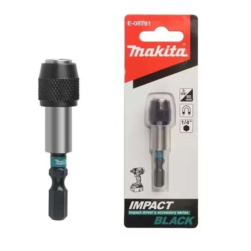 Makita E-08791 Impact Black Magnetic Bit Holder 60MM 1/4" Hexagonal Handle Magnetic Sleeve Drive Bit Tool Accessories Adapter