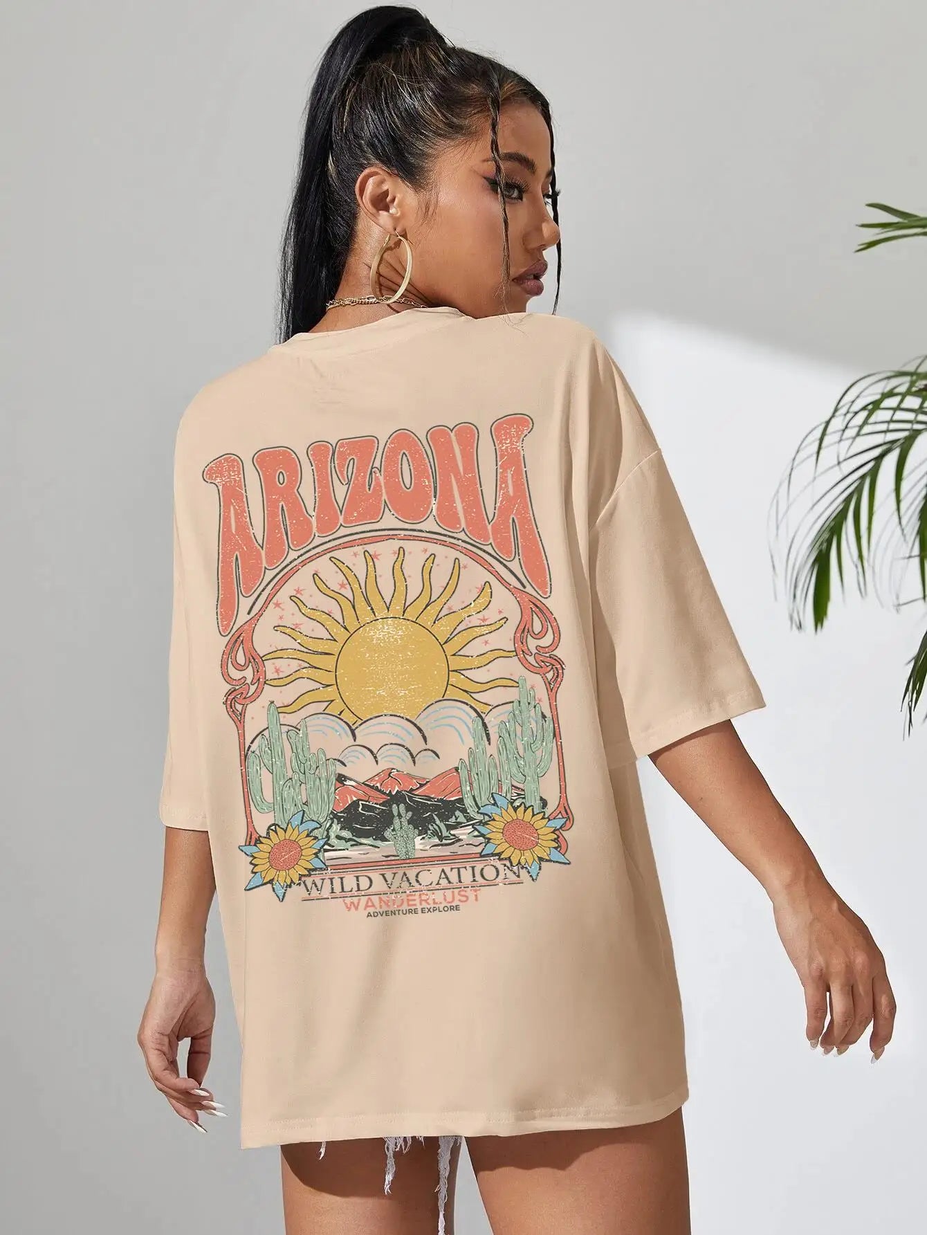 Arizona Scenery Printed Womens T-Shirt Harajuku Personality Tshirt Fashion Casual Clothing Breathable Summer T Shirts Women