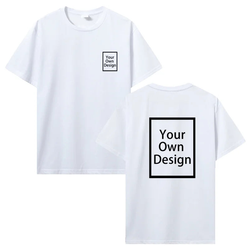 Custom Cotton Customized Print Short Sleeve T Shirt Men Women Tops Tees DIY Your Like Photo Or Logo Cotton T-shirt Men Clothing