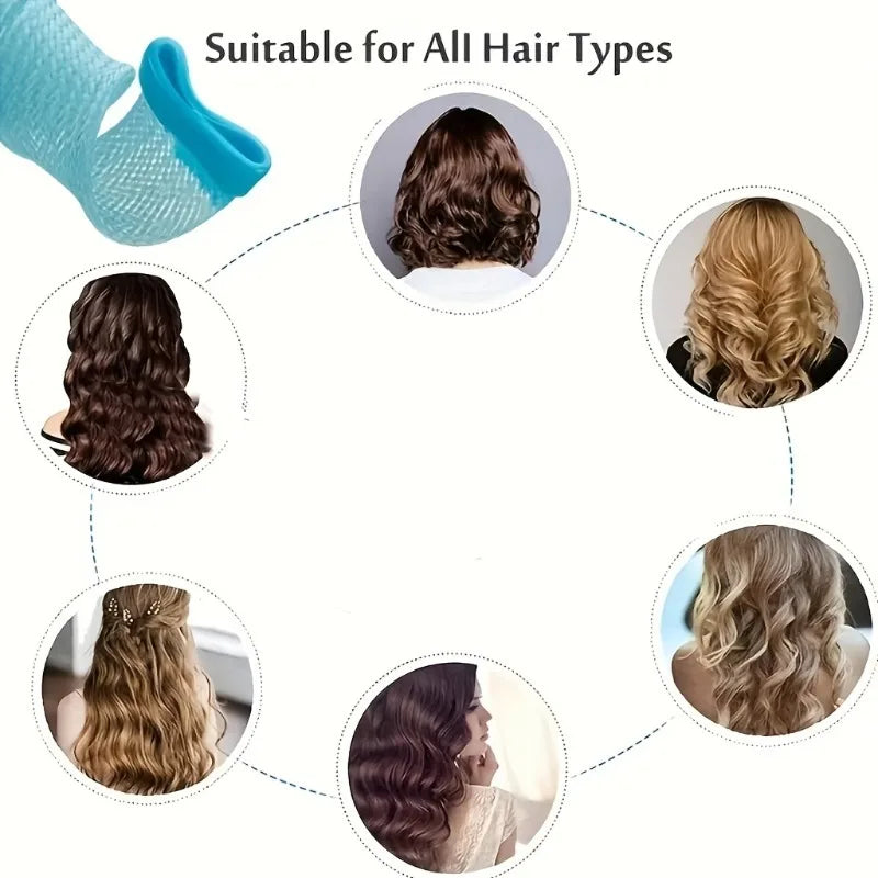 Heatless Hair Roller Spiral Hair Curlers Magic Curls Hair Rollers with Hooks No Heat Hair Curlers DIY Curly Hair Styling Kit