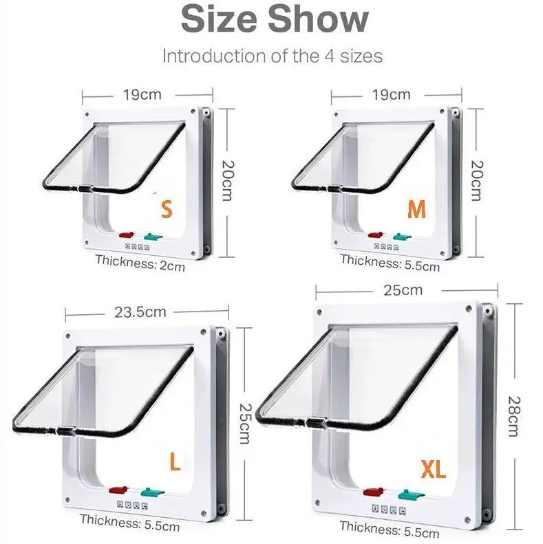 4-Way Lock Kitten Flap Door - Safety Gate for Small Pets – photo 6