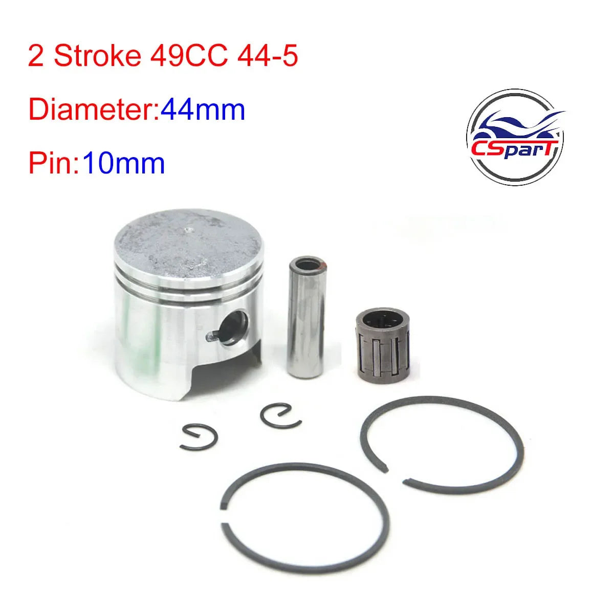 Racing 40-5 40-6 44-5 44-6 40mm 44mm 10mm 12mm Piston Kit 43CC 47CC 49CC Brush Cutter Trimmer Mini Moto ATV Dirt Pit Bike Part