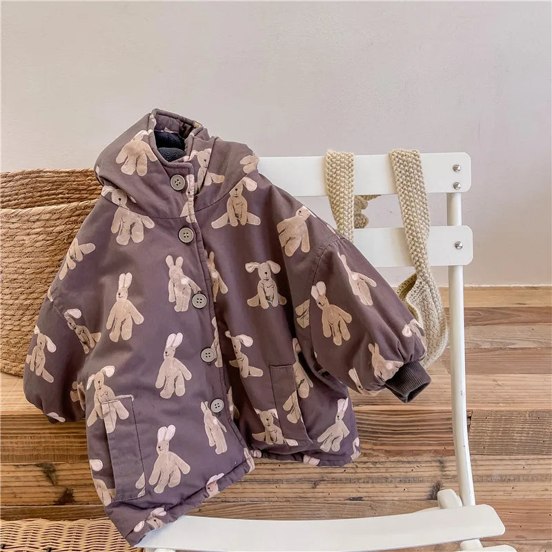 Girls Printed Puffer Coat - Warm Hooded Winter Jacket - photo 7